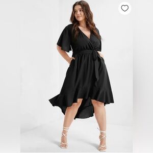 NWT BLOOMCHIC Black Wrap Dress Size-US 14-16